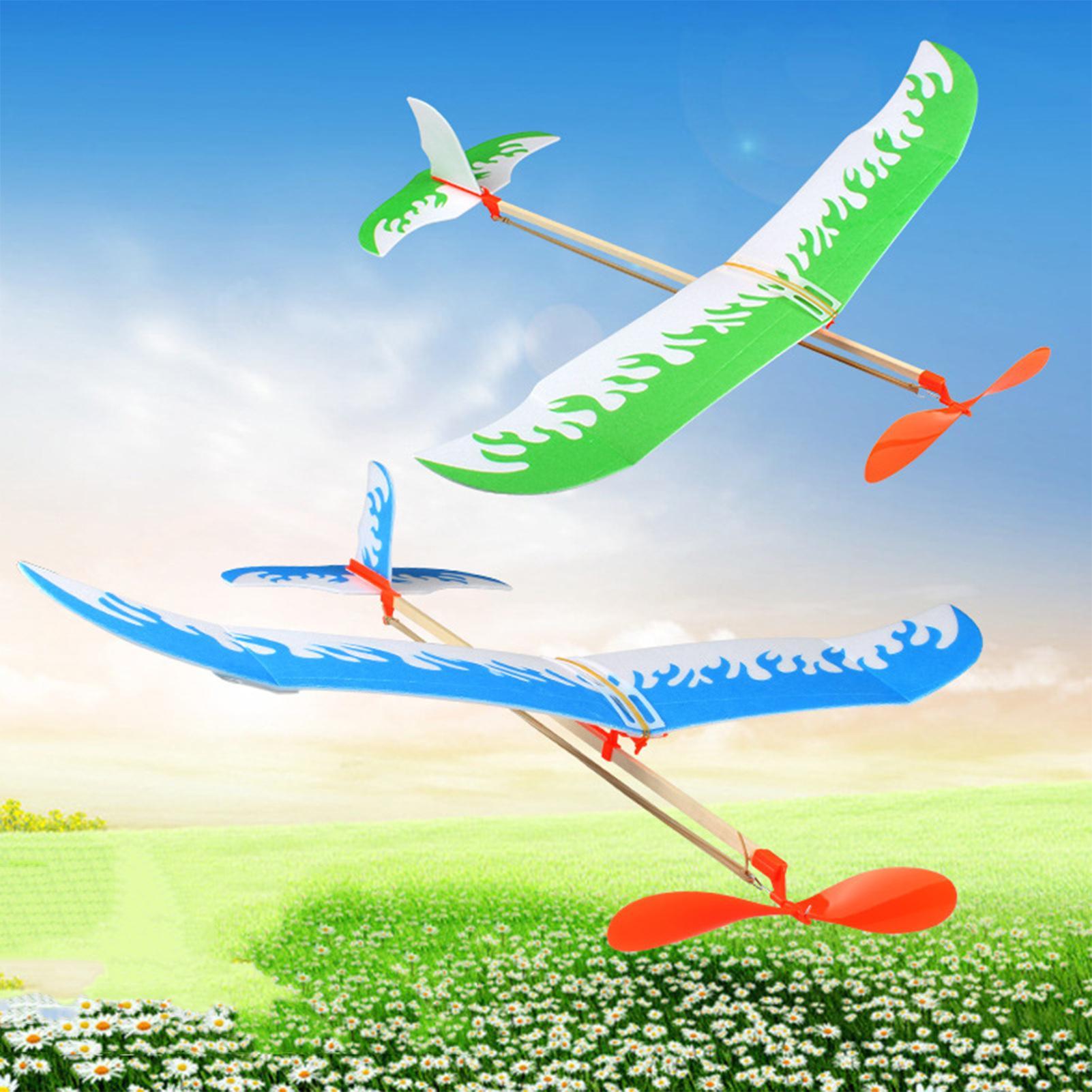 Outdoor Powersports - Gummiband-Flugzeuge, angetriebenes Segelflugzeug-Flugzeug-Set, fliegende Spiele, Spielen,