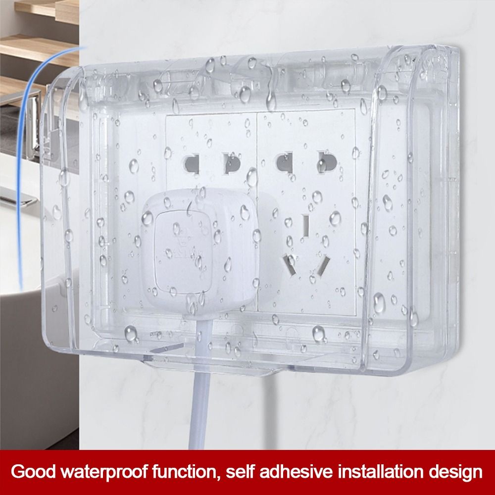 Outdoor Power Socket Cover - Wandmontierte Schalter-Schutzabdeckung, selbstklebende 86-Typ-Schutzsteckdose, Kunststoffsteckdose, wasserdichte
