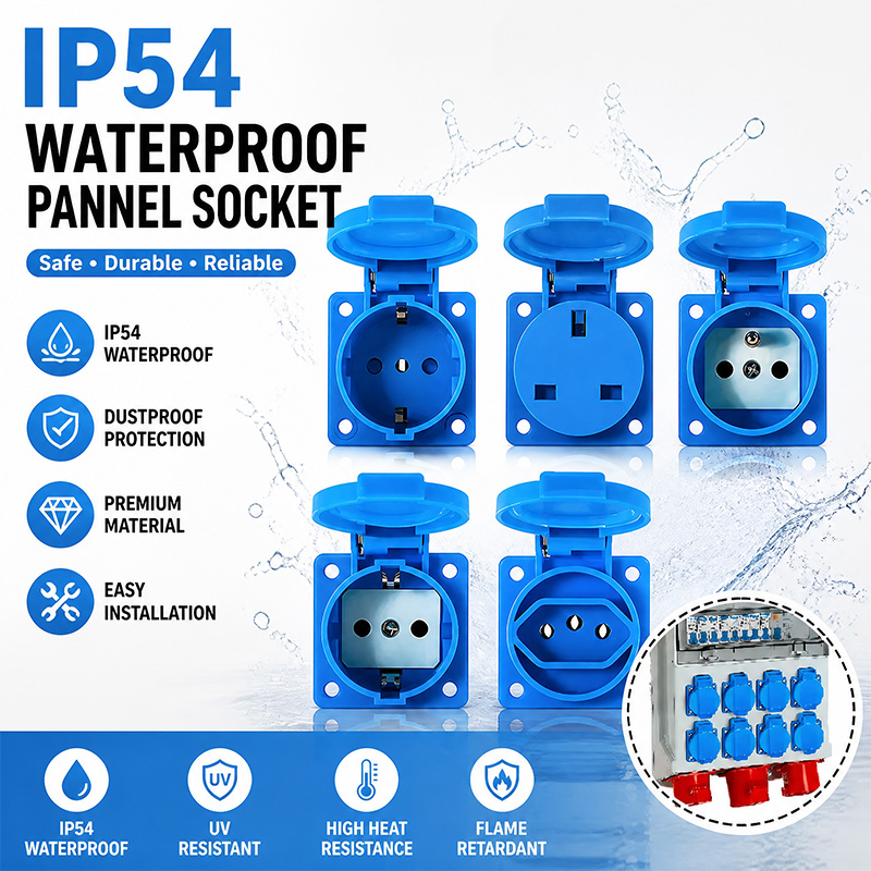 Outdoor Power Wash - IP54 16A Wasserdichte Industriesteckdose Elektrische Wandsteckdose