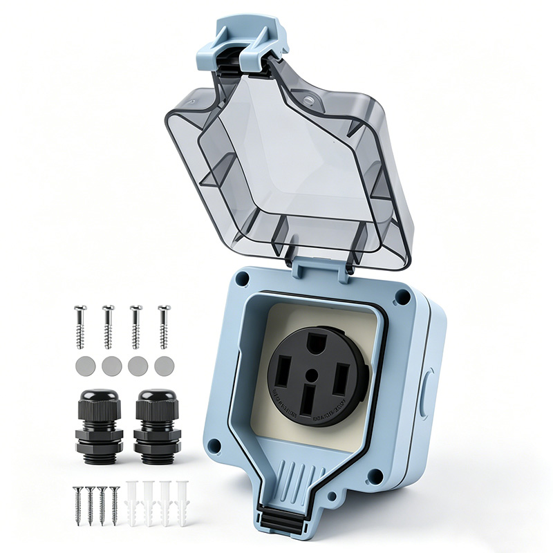 Outdoor Power Outlet - Outdoor-Stromanschlussbox Wasserdicht IP66 50A 125V/250V Steckdose