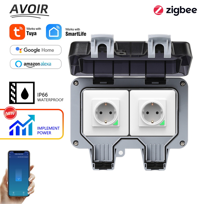 Outdoor Power Outlet - Avoir Tuya Zigbee Steckdosen IP66 Wasserdichte