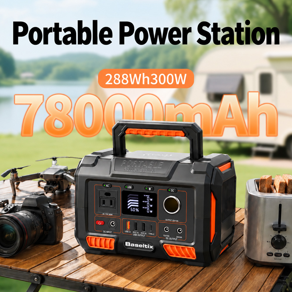 Outdoor Power Usa - 78000mAh Tragbare Powerstation 300W, 228Wh Solarstromgenerator