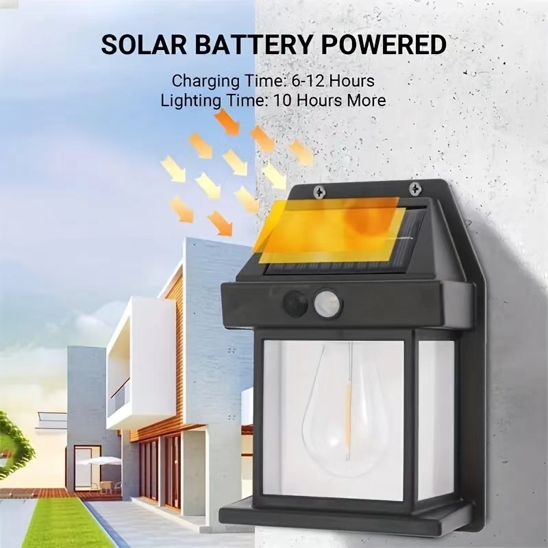 Outdoor Power House - Solarbetriebene wasserdichte LED-Wandleuchte für den Außenbereich,