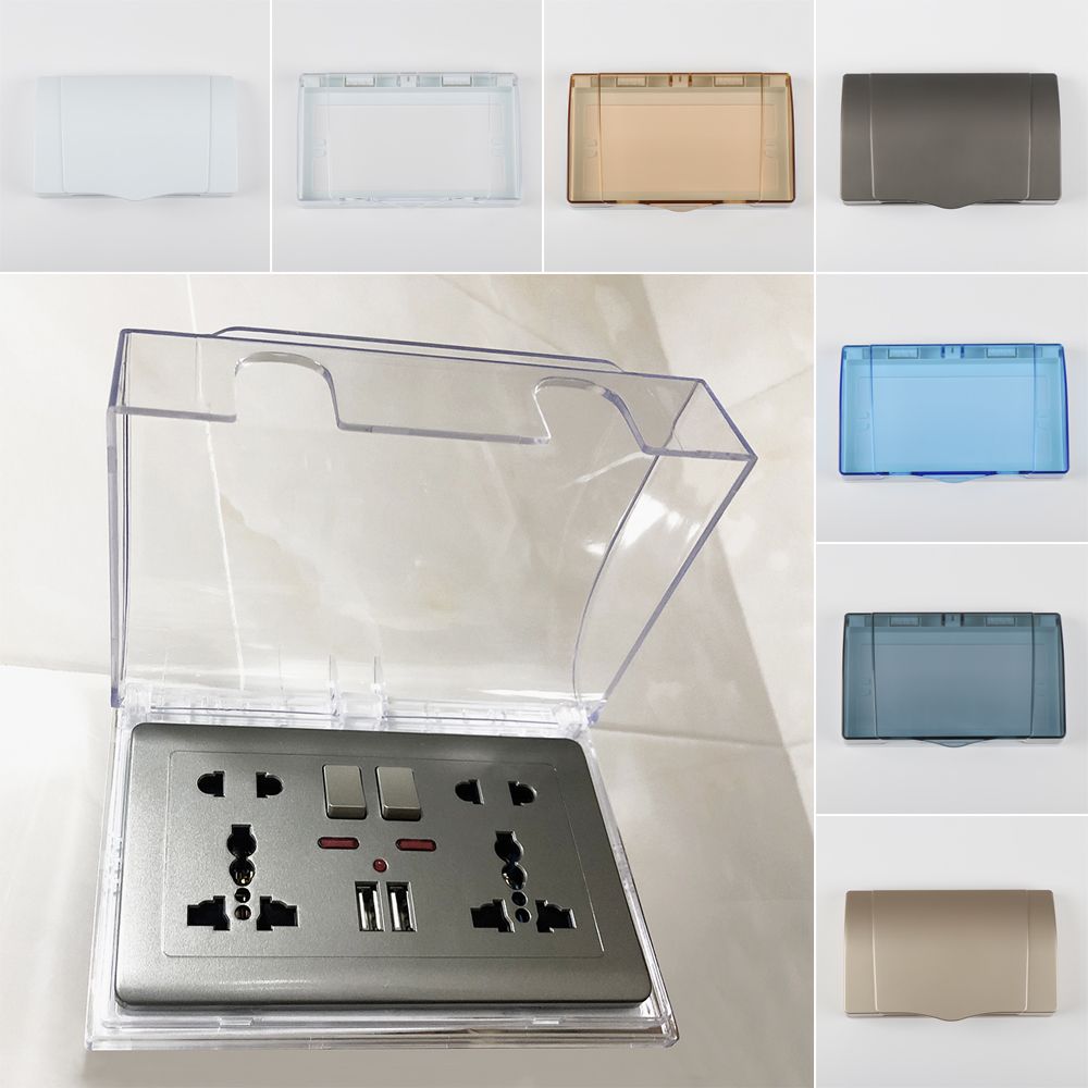 Outdoor Power Socket Cover - Kunststoff-Schalterschutzbox, Doppelsteckdosen, wasserdichter Steckdosenschutz, Steckdosenabdeckung Typ