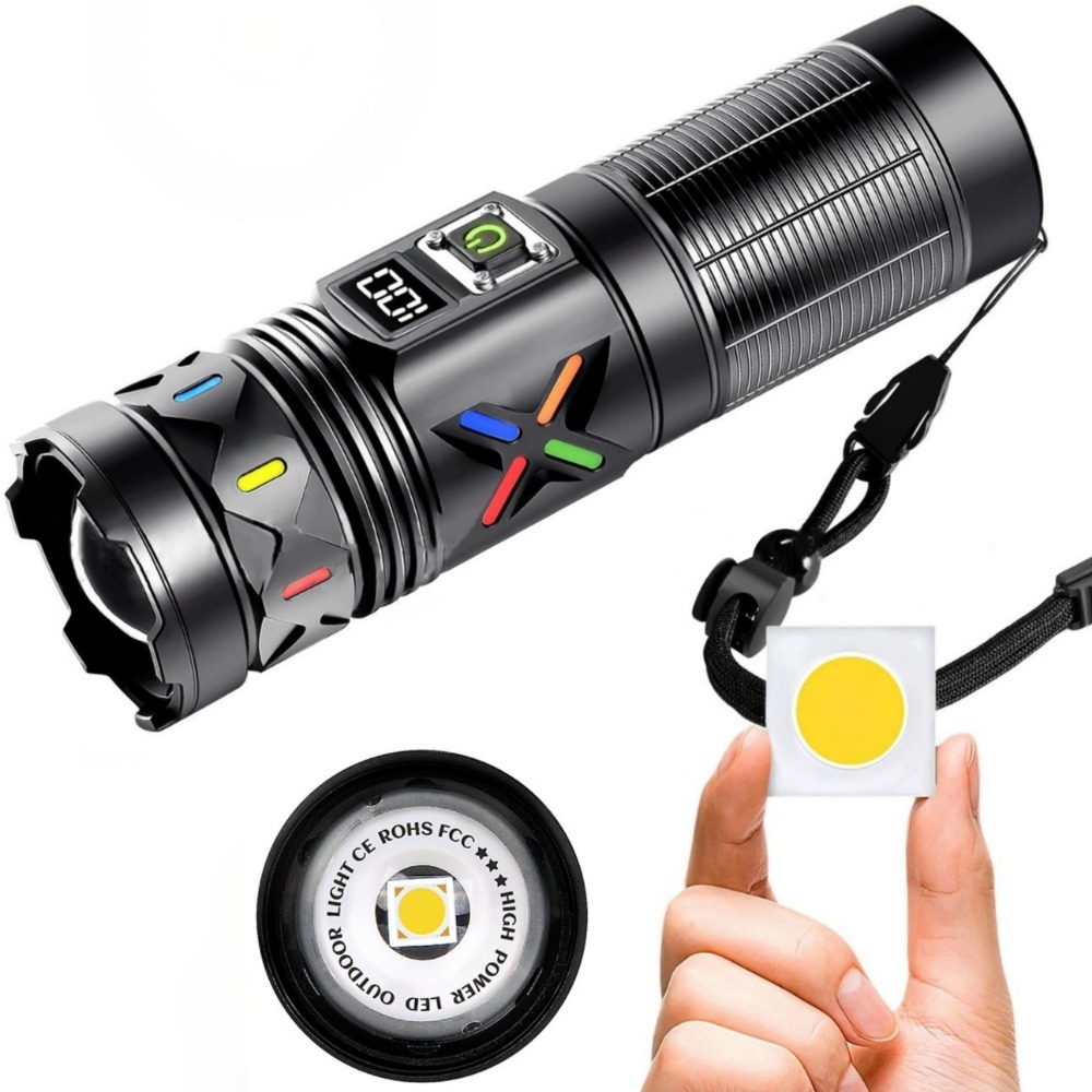 Outdoor Power For Camping - Hochleistungs-LED-Taschenlampe mit Teleskop-Zoom, USB-Aufladbar, 3000M Reichweite,