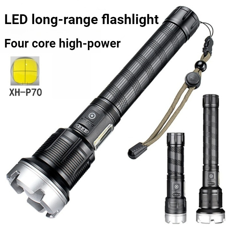 Outdoor Power For Camping - Hochleistungs-LED-Taschenlampe, teleskopisch, große Reichweite, Leistungsanzeige, Zoom,