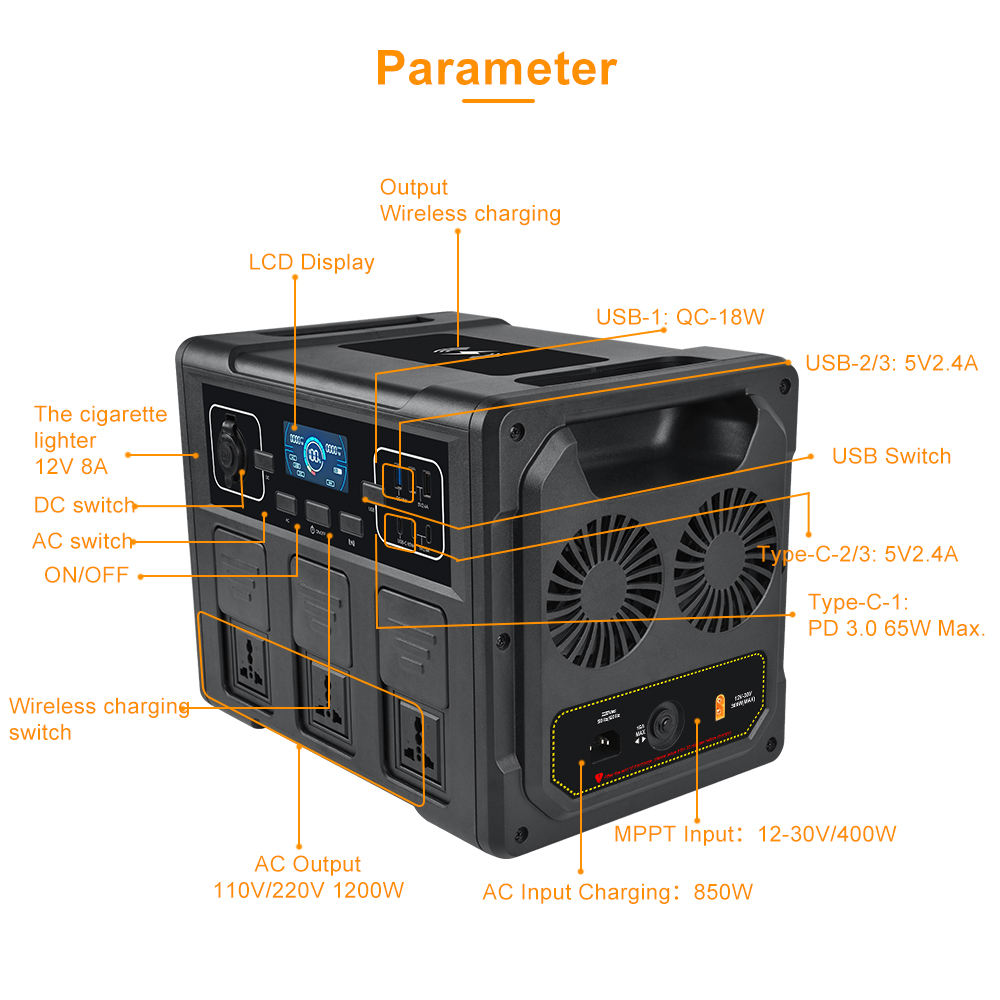 1200W Tragbarer Solargenerator – Outdoor Power For Camping Bewertung und Preis